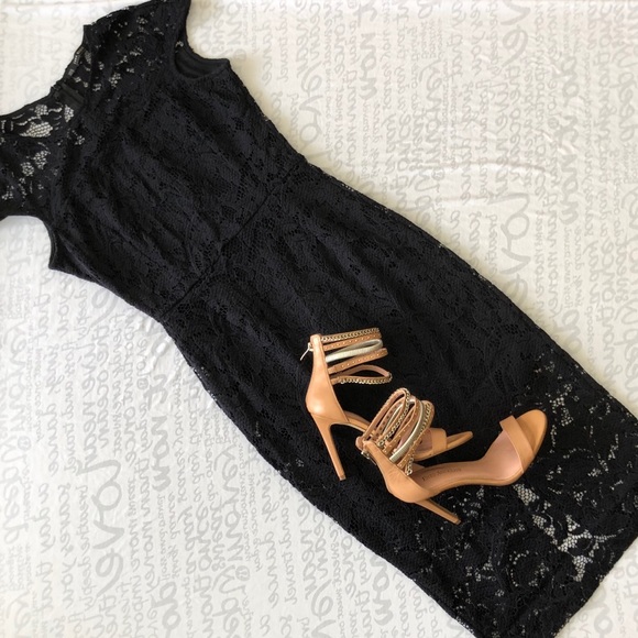 Navy blue lace dress (stretch lined) - Picture 1 of 15